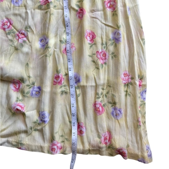 Jaclyn Smith Vintage Yellow Floral Midi Skirt Rayon M - Picture 4 of 4